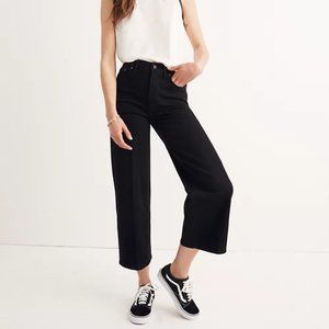 Madewell Slim Wide Leg Crop, Black, Size 24